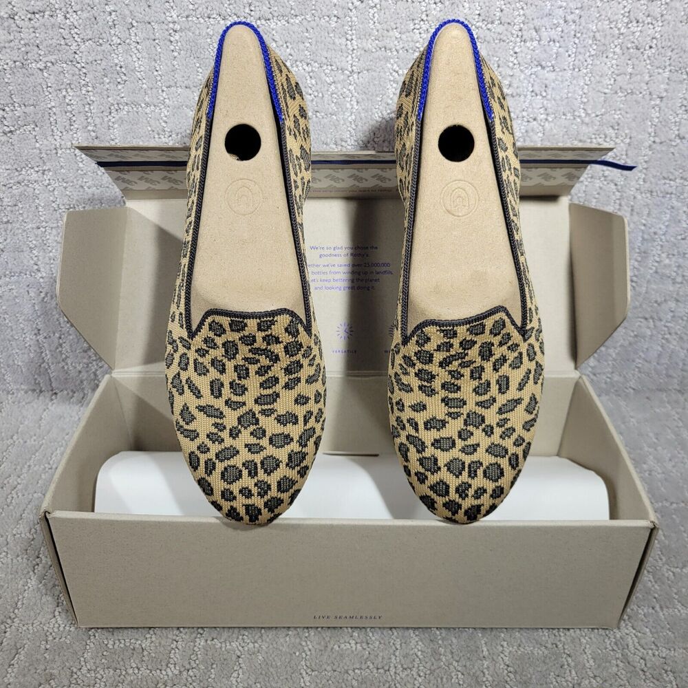 Rothys The Loafer Spotted Cheetah Print Round Toe Slip on Women's Multiple Sizes